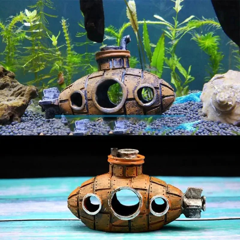 Artificial Aquarium Decoration Shelter Ornament Submarine Decor Resin Landscaping House for Fish Accessories for Aquarium Stuff