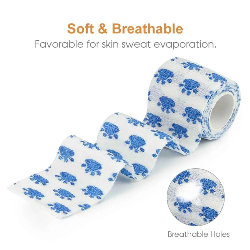 24 Rolls Elastic Bandage Self Adhesive Bandage Wrap Cohesive Tape Vet Wrap for Dog Cat Horse Pet Animals Ankle Sprains