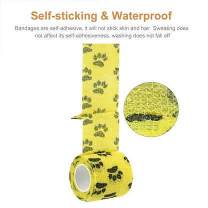 24 Rolls Elastic Bandage Self Adhesive Bandage Wrap Cohesive Tape Vet Wrap for Dog Cat Horse Pet Animals Ankle Sprains